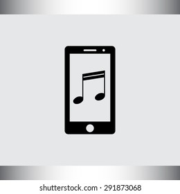 Mobile phone with note sign icon, vector illustration. Flat design style