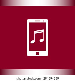 Mobile phone with note sign icon, vector illustration. Flat design style