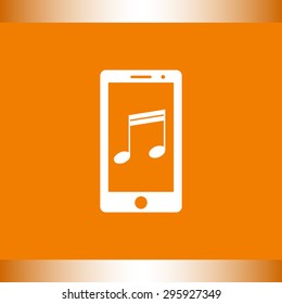Mobile phone with note sign icon, vector illustration. Flat design style