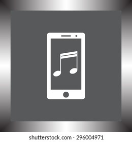 Mobile phone with note sign icon, vector illustration. Flat design style
