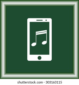 Mobile phone with note sign icon, vector illustration. Flat design style
