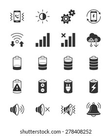 Mobile Phone Notification icon on White Background Vector Illustration