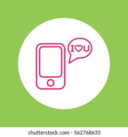 mobile phone notification like love line icon
