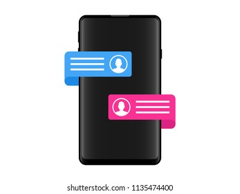 Mobile Phone Notification Message Chat Illustration Vector Icon