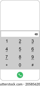 panel de números de teléfono móvil, pantalla de comunicación de marcado digital de teléfonos celulares. Diseño de teclado de marcado para smartphone. Ilustración plana del vector