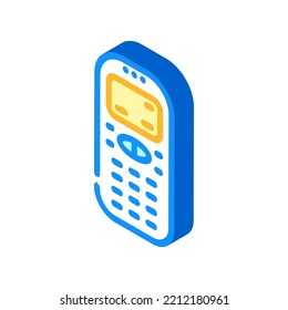 mobile phone old gadget isometric icon vector. mobile phone old gadget sign. isolated symbol illustration