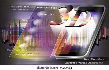 Mobile Phone on abstract background