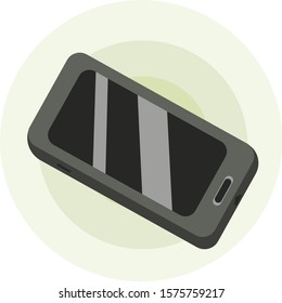 Mobile phone on the background of circles