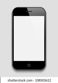 Mobile phone on a grey background.