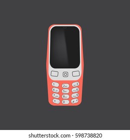 Mobile phone on the grey background. Vector illustration