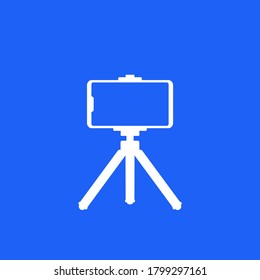 teléfono móvil en trípode, icono vector