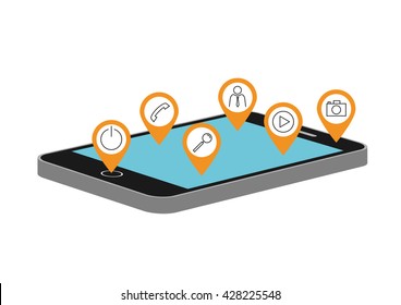 mobile phone on a white background