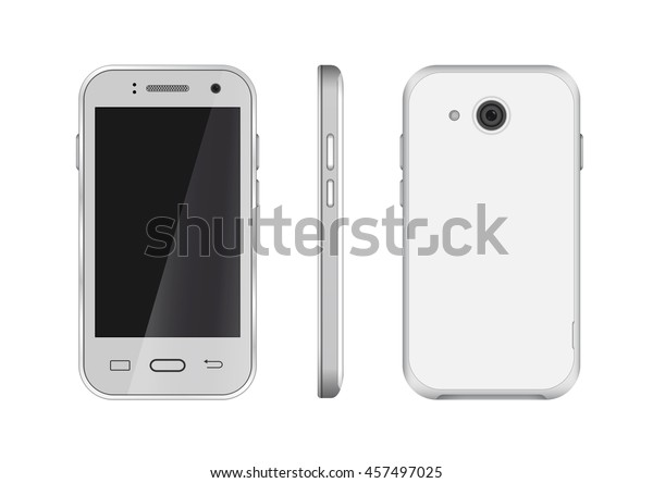 Mobile Phone On White Background Stock Vector (Royalty Free) 457497025