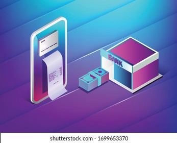 Mobile Phone  online bank, money transfer with credit card payment
