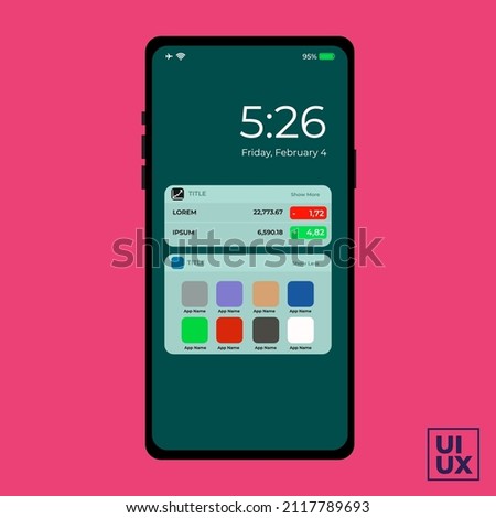 Mobile Phone With Online Trading and App Screen. Iphone notifications. Samsung. Android. GooglePhone. STOCKS. DOW JONES. BIT COIN. UI. UX. User interface user experience. notif. Message 