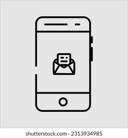 mobile phone with a opened email icon vector image