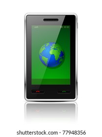 Mobiltelefon - originelles Design. Vektorgrafik. EPS10.