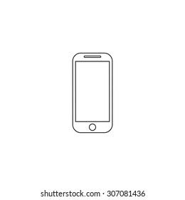 Mobile Phone. Outline Black Simple Vector Pictogram