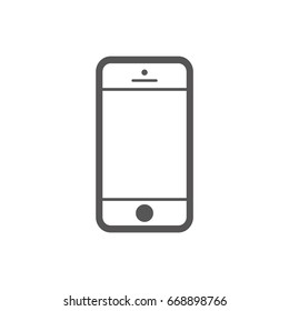 Mobile phone outline flat style icon. Smartphone outline style icon vector eps10. outline vector sign for web design. Smartphone grey color icon for web