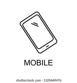 mobile phone outline icon. Element of data protection icon with name for mobile concept and web apps. Thin line mobile phone icon can be used for web and mobile on white background