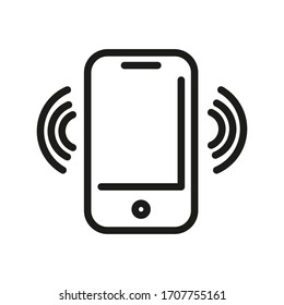Mobile Phone Outline Icon Smartphone Symbol Vector for Web, App, UI 