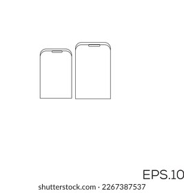 mobile phone outline vector -2023