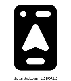
Mobile phone with paper plane inside sensing the icon for paper plane app 
