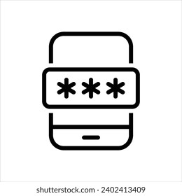 Icono de vector de contraseña de teléfono móvil