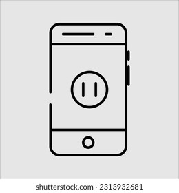 mobile phone with a pause icon vector image