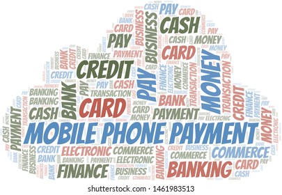 Mobile Phone Payment word cloud. Vector made with text only.