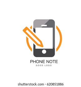 Mobile Phone Pen Note Logo Design Template