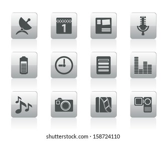 Mobile phone performance icons - vector icon set