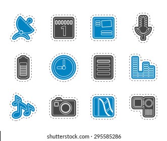 Mobile phone performance icons - vector icon set