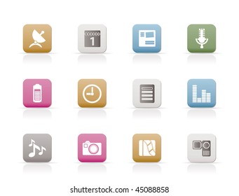 Mobile phone performance icons - vector icon set