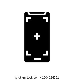 mobile phone photo camera glyph icon vector. mobile phone photo camera sign. isolated contour symbol black illustration