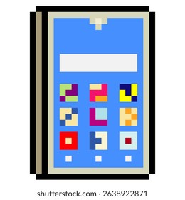 Mobile phone in pixel art style