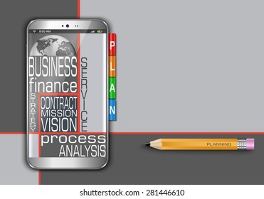 Mobile phone as planning notebook.
