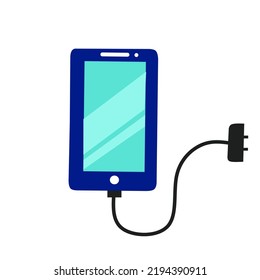 Mobile phone plugged on charger