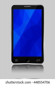 Mobile phone with polygonal mosaic background illustration