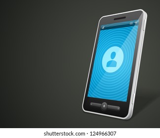 Mobile phone and profile icon vector backgroud