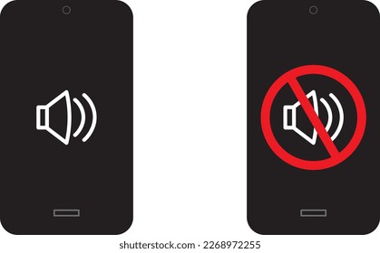 Mobile phone profiles illustration eps, mobile phone silent mode, mobile phone switch on