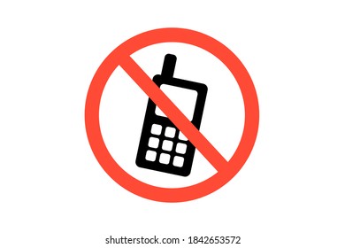 Mobiltelefon verboten Symbol. Vektorgrafik.