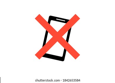 Mobile phone prohibited icon. Vector illustration.