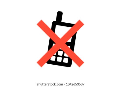 Mobiltelefon verboten Symbol. Vektorgrafik.