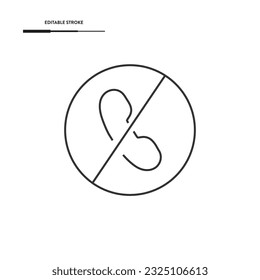 Mobile Phone Prohibited Icon Vector Design.