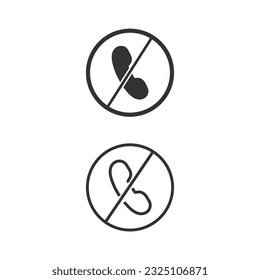 Mobile Phone Prohibited Icon Vector Design.