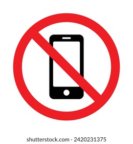 Mobile phone prohibited icon vector image. Warning sign no phone. No phone calls. Set of signs. Vector illustration.