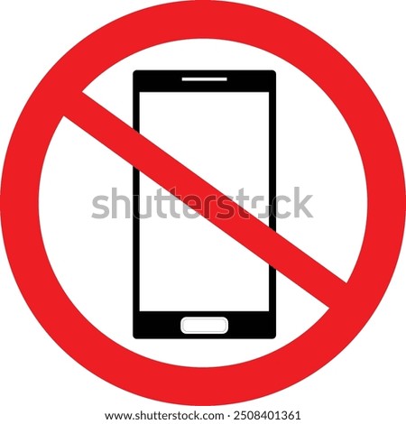 Mobile phone prohibited icon. Warning sign no phone. No phone calls