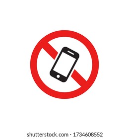 Mobile Phone Prohibited. No Cell Phone Sign Icon In Trendy  Design Vector Eps 10