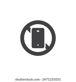 Mobile Phone prohibited vector icon. filled flat sign for mobile concept and web design. No Phones glyph icon. Symbol, logo illustration. Vector graphics